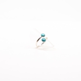 Anillo ajustable turquesa doble